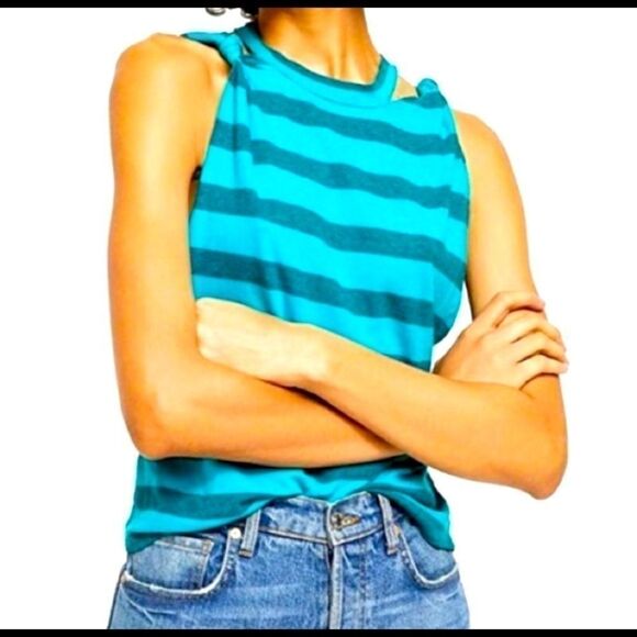 Free People Jungle teal tank C29 - Picture 1 of 3